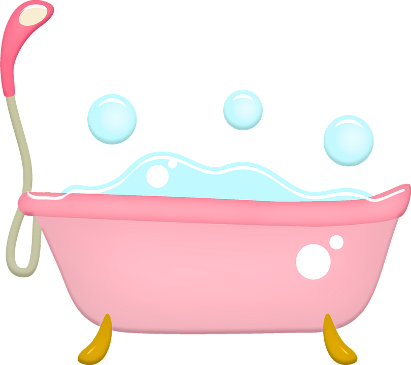 Bathtub, Bubbles, Pink, Feminine - Bathtub (382x340), Png Download