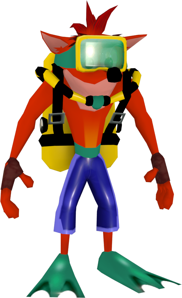 Crash Bandicoot The Wrath Of Cortex Scuba Gear - Crash Bandicoot The Wrath Of Cortex Crash (608x997), Png Download