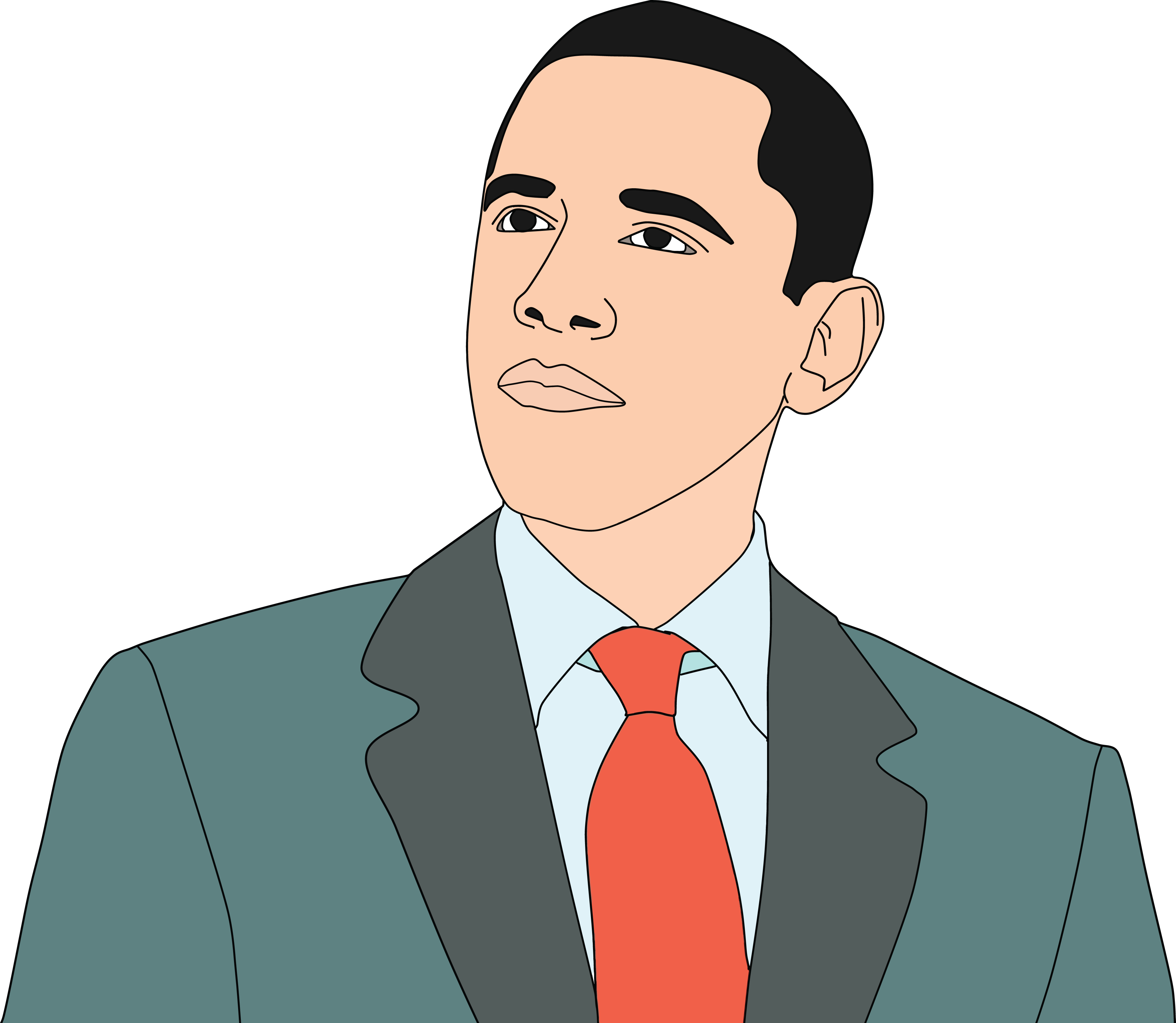 Free Clipart Of Obama - African American Male Vectors (4000x3478), Png Download