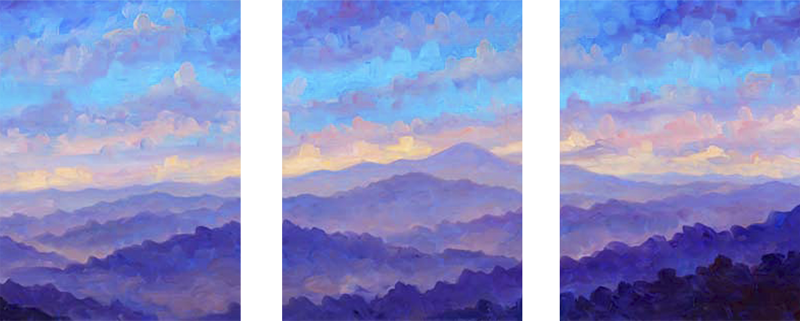 Blue Pisgah Panorama - Painting (800x321), Png Download