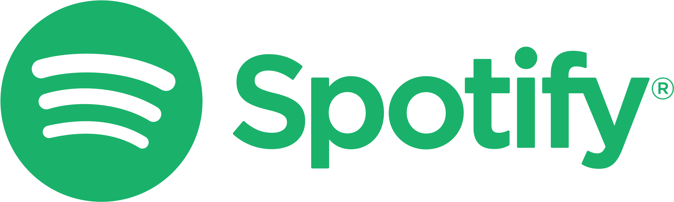 Spotify Logo Cmyk Green - Spotify Logo Transparent 2017 (2362x709), Png Download