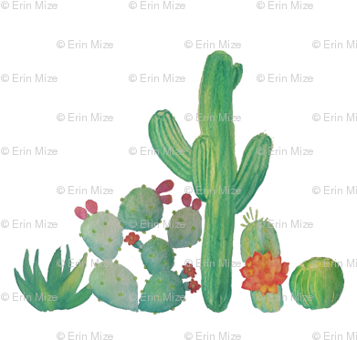 Watercolor Cacti - Watercolor Cactus Png (400x400), Png Download