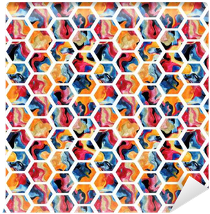 Watercolor Hexagon Seamless Pattern Wallpaper • Pixers® - Watercolor Painting (400x400), Png Download
