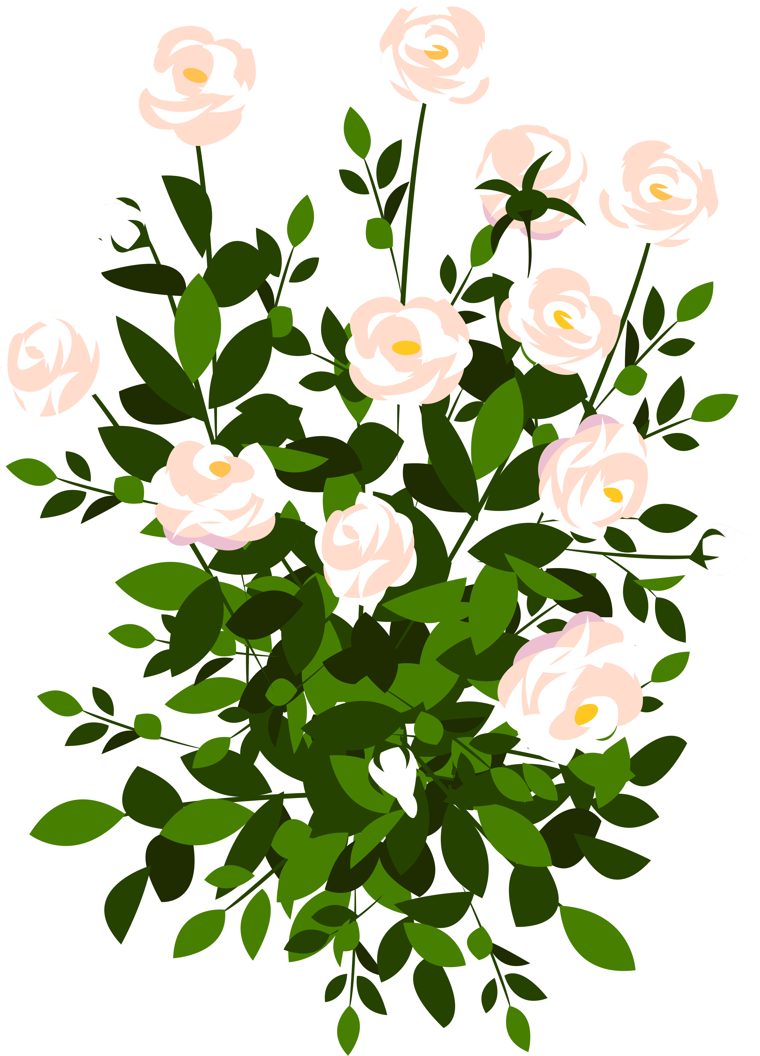 Shrub Clipart Transparent - Rose Bush Clip Art (3008x3821), Png Download