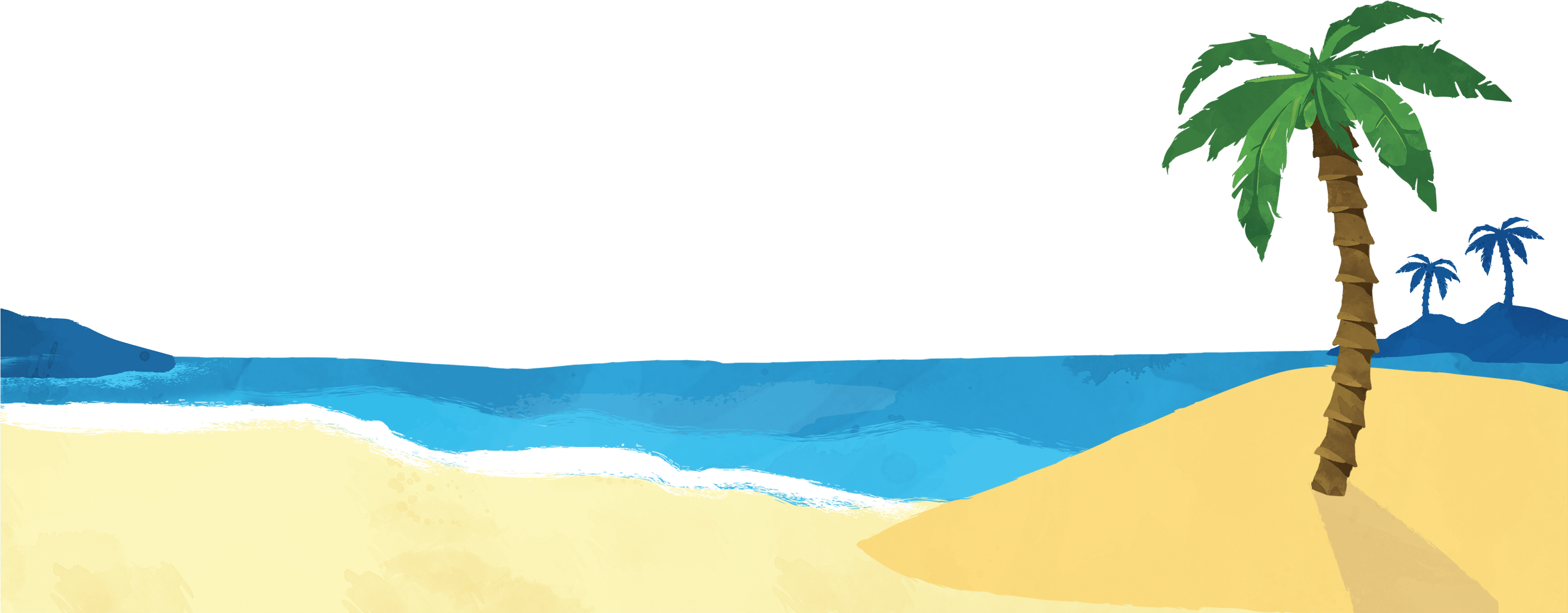 Beach - Music (3200x1271), Png Download
