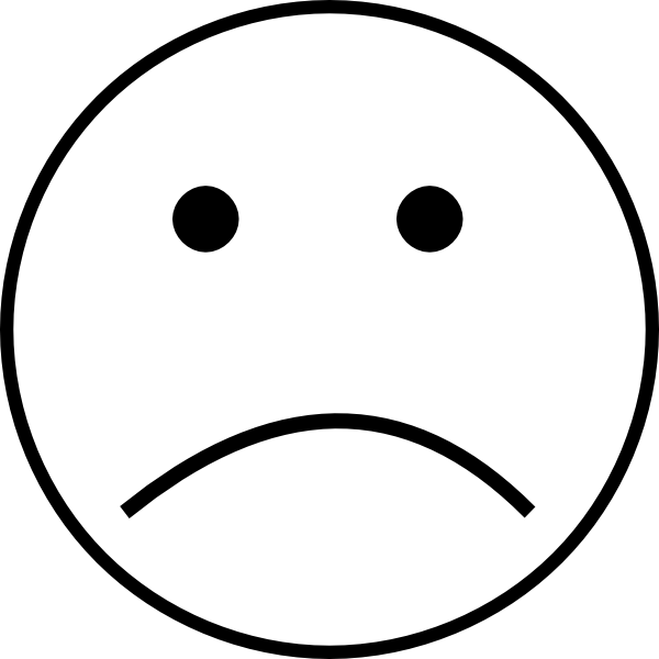 Sad Faces Clip Art - Sad Face On Black Background (600x600), Png Download