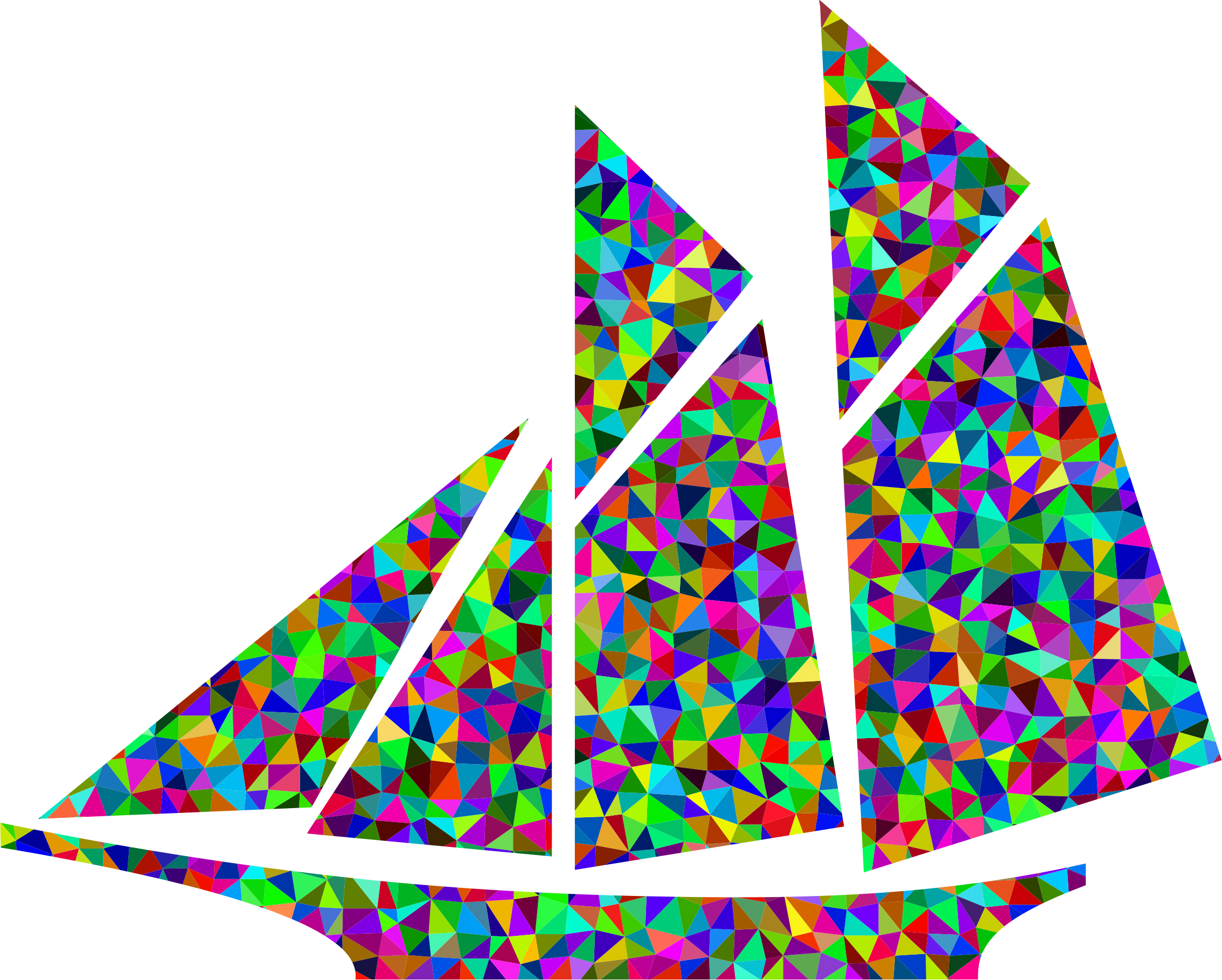 This Free Icons Png Design Of Prismatic Low Poly Sailboat (2268x1819), Png Download