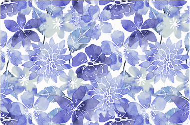 Blue Watercolor Flower Pattern Doormat - Purple Watercolor Heart Png (500x500), Png Download