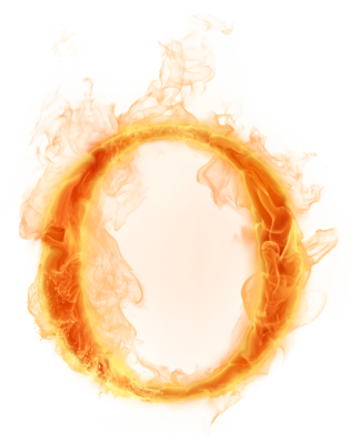 Realistic Flame Png Happy Holloween - Fire Letter O Png (324x400), Png Download