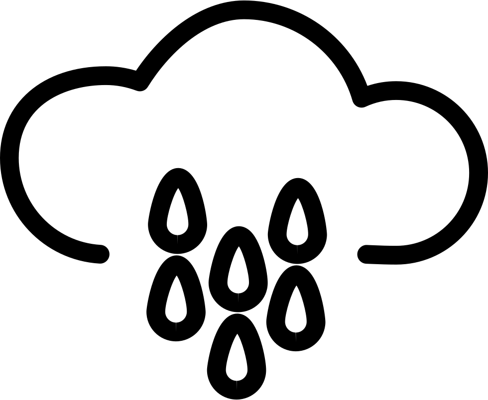 Rain Cloud Outline With Water Drops Comments - Outline Picture Of Water Drops (980x804), Png Download