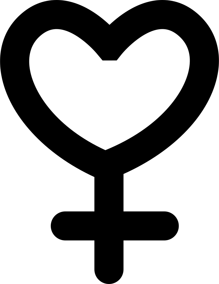 Female Gender Symbol Variant With Heart Shape Comments - Feminist Math (754x980), Png Download