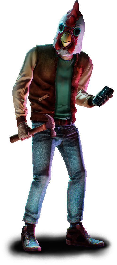 Hlm2 Jacket Rendered - Jacket Hotline Miami Png (553x1200), Png Download