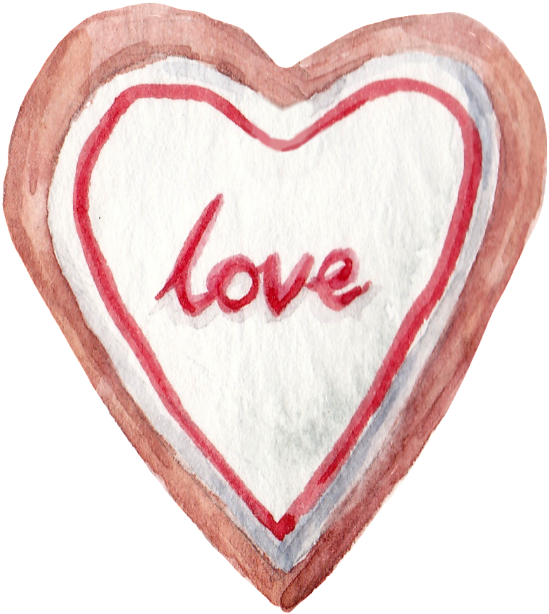 Hand Painted Love Heart Shaped Cookies Png Transparent - Portable Network Graphics (1024x1087), Png Download