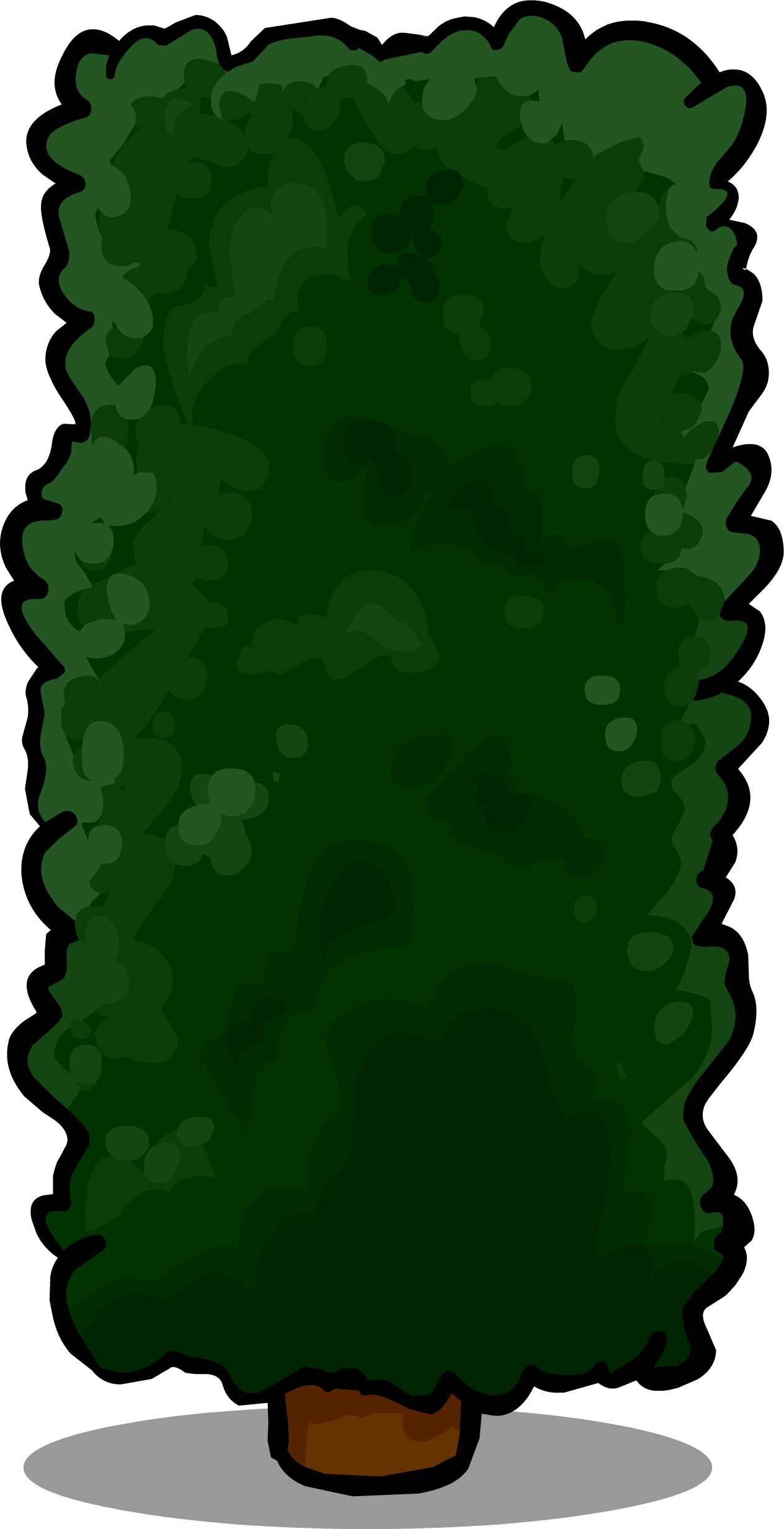 Hedge Tree Sprite 003 - Club Penguin Hedge (1265x2465), Png Download