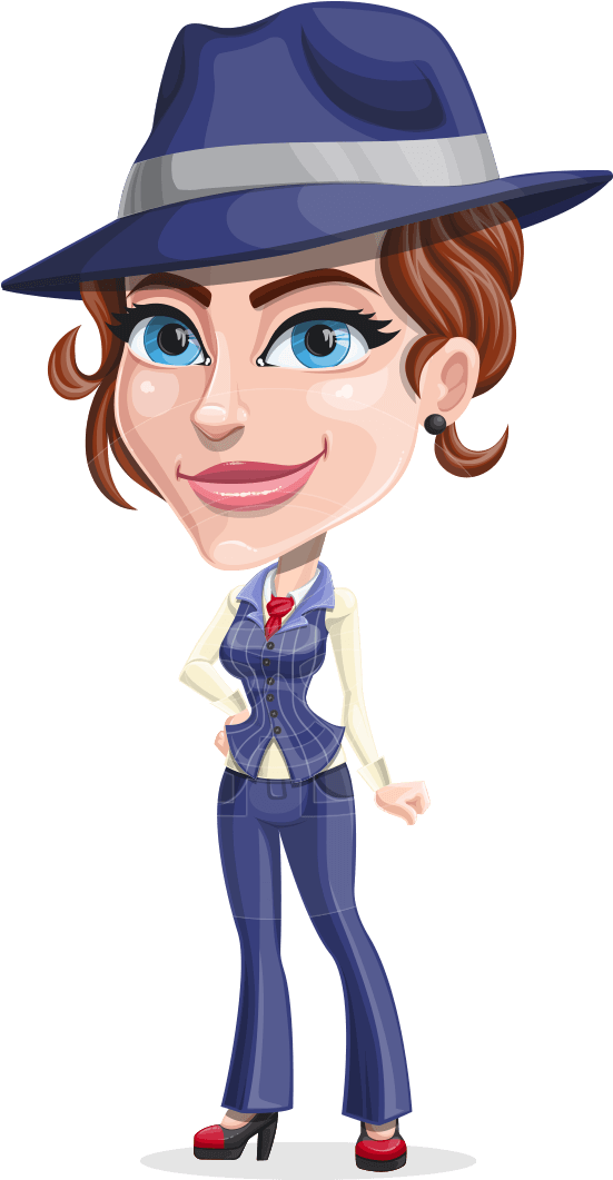 Lucia The Gangster Woman - Gangster Girl Cartoon Transparent (957x1060), Png Download