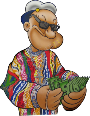 Popeye Gangster Psd Detail Official Psds - Gangsta Popeye (313x400), Png Download