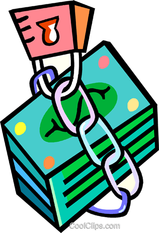 Stack Of Money Under Lock And Key Royalty Free Vector (327x480), Png Download