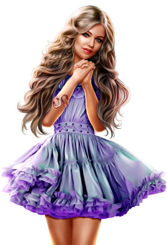 Personnage Femme - Purple Dressed Fairy Transparent (572x800), Png Download