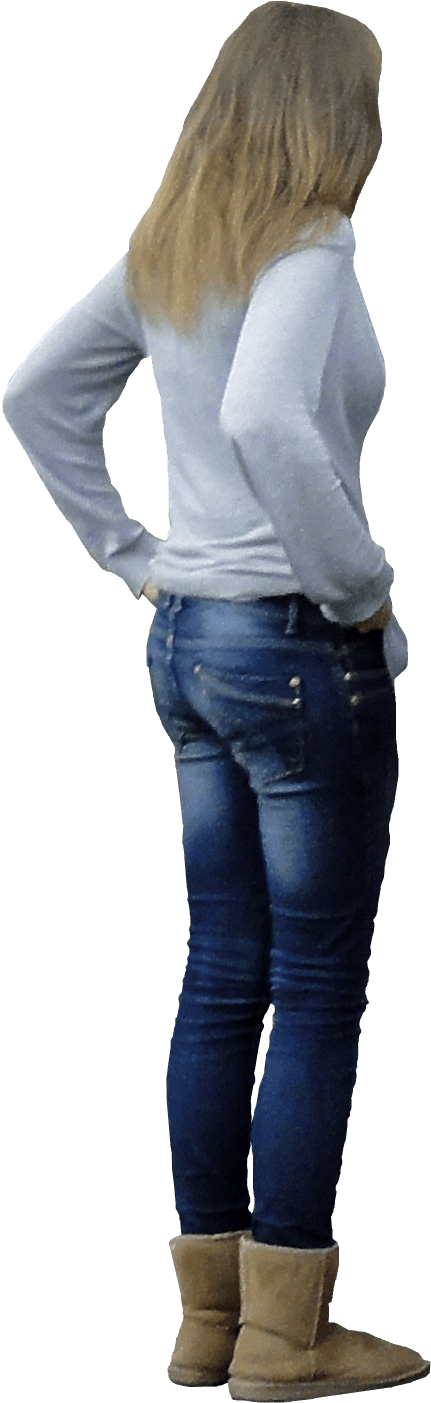 Standing Girl In Jeans2 (1000x1000), Png Download
