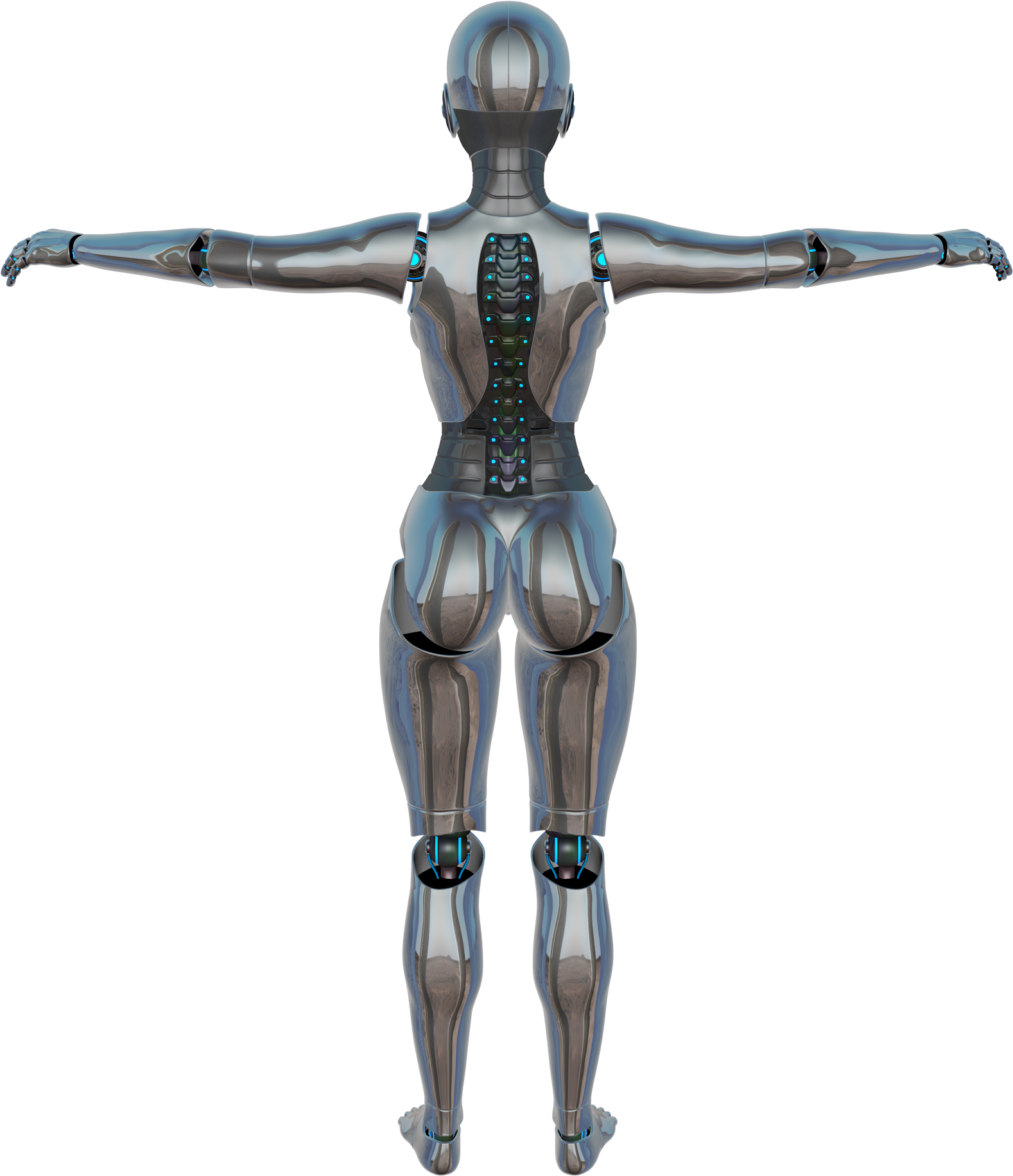 Girl Woman Back Robot Cyborg 320266 - Cyborg Woman Back (1937x2000), Png Download