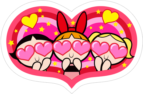 Viber Sticker «the Powerpuff Girls» - Powerpuff Girls Heart Png (490x317), Png Download