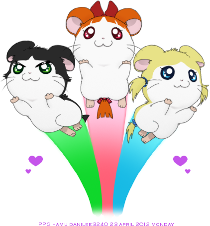 Hamtaro X Powerpuff Girls - Hamtaro The Powerpuff Girl (422x456), Png Download
