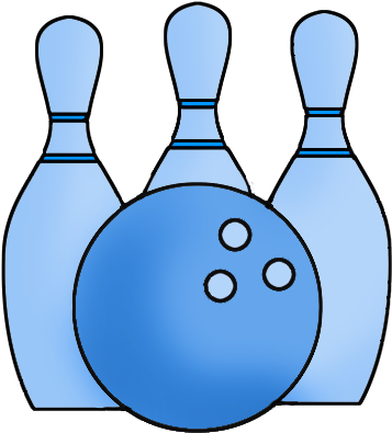 Svg Transparent Blue Ball And Cones Png - Blue Bowling Clipart (435x472), Png Download