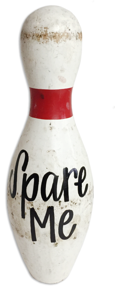 "spare Me" Bowling Pin - Bowling Pin (444x1024), Png Download