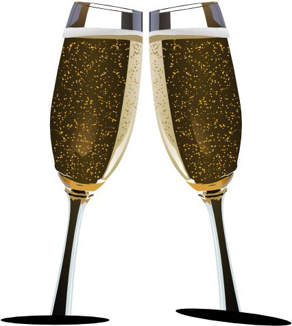 Champagne Glasses Vector Png (450x596), Png Download
