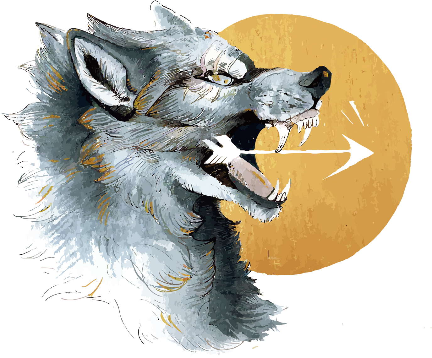 Gray Wolf Werewolf Deviantart - Волк Тотем (1500x1231), Png Download