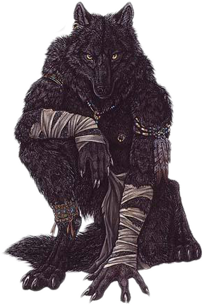 Werewolf-020 - Tribal Wolf Furry (289x432), Png Download