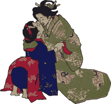 Memoirs Of A Geisha Kiss Download Hug - Geisha Kiss (363x340), Png Download