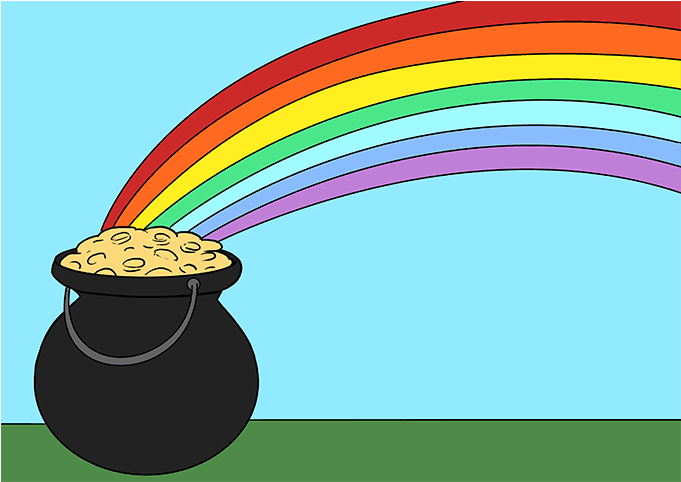 How To Draw Pot Of Gold - Drawing (680x678), Png Download