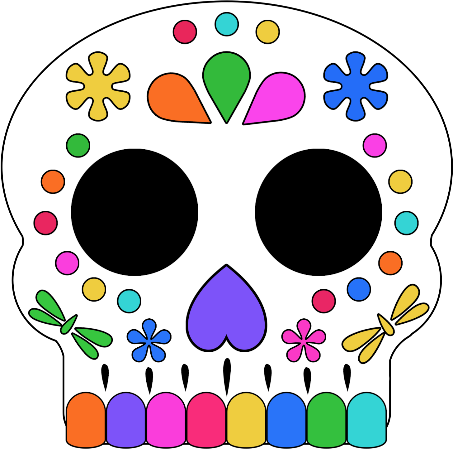 Sugar Skull Mask (1563x1563), Png Download