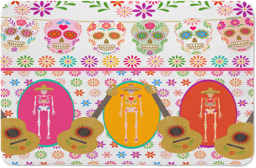 Day Of The Dead Celebration Sugar Skull Butterfly Shower - Pumpkin (709x700), Png Download