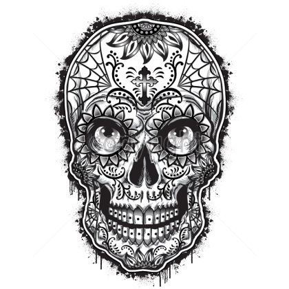 Sugar Skull Day Of The Dead Halloween Shirt (420x420), Png Download