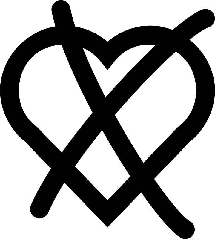 A Heart That Has Been Crossed Out - Crossed Out Heart Symbol (720x800), Png Download