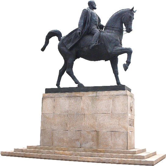 Man Riding Horse Statue Png - Central University Library (800x600), Png Download