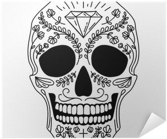 Dia De Los Muertos Vector Black And White (400x400), Png Download