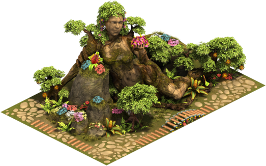 Gaea Statue - Gaia Forge Of Empire (523x326), Png Download