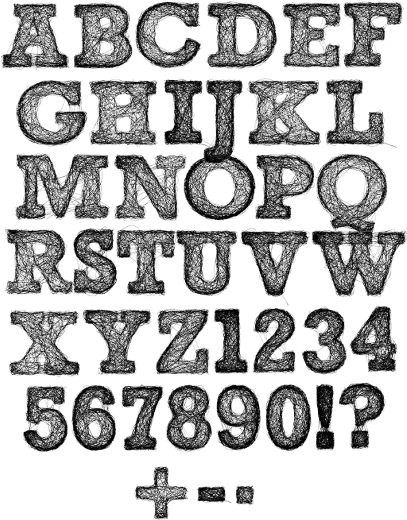 Pen Line Graphic Font - Surrealism (595x779), Png Download