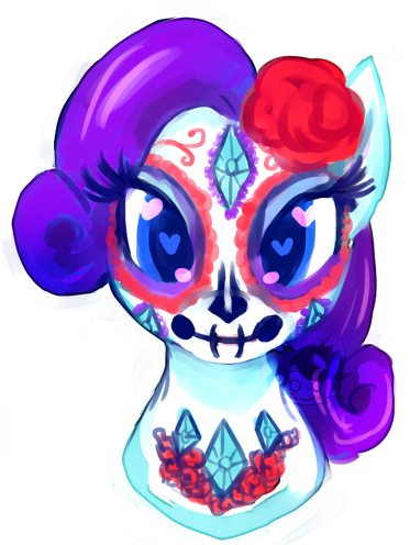 Chibi Sugar Skull Sugar Skull Rarity Bust Scarlet Songstress - My Little Pony Sugar Skull (400x500), Png Download