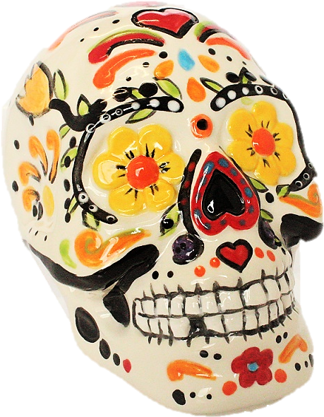 Sugar Skull Bank - Biscuit Porcelain (730x830), Png Download