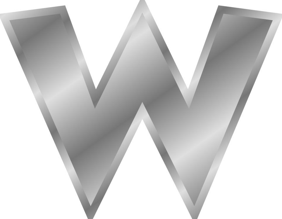 Letter Silver Logo Alphabet Computer Icons Free Commercial - W In Silver (964x750), Png Download