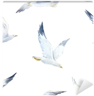 Seagulls Watercolour Vector (400x400), Png Download