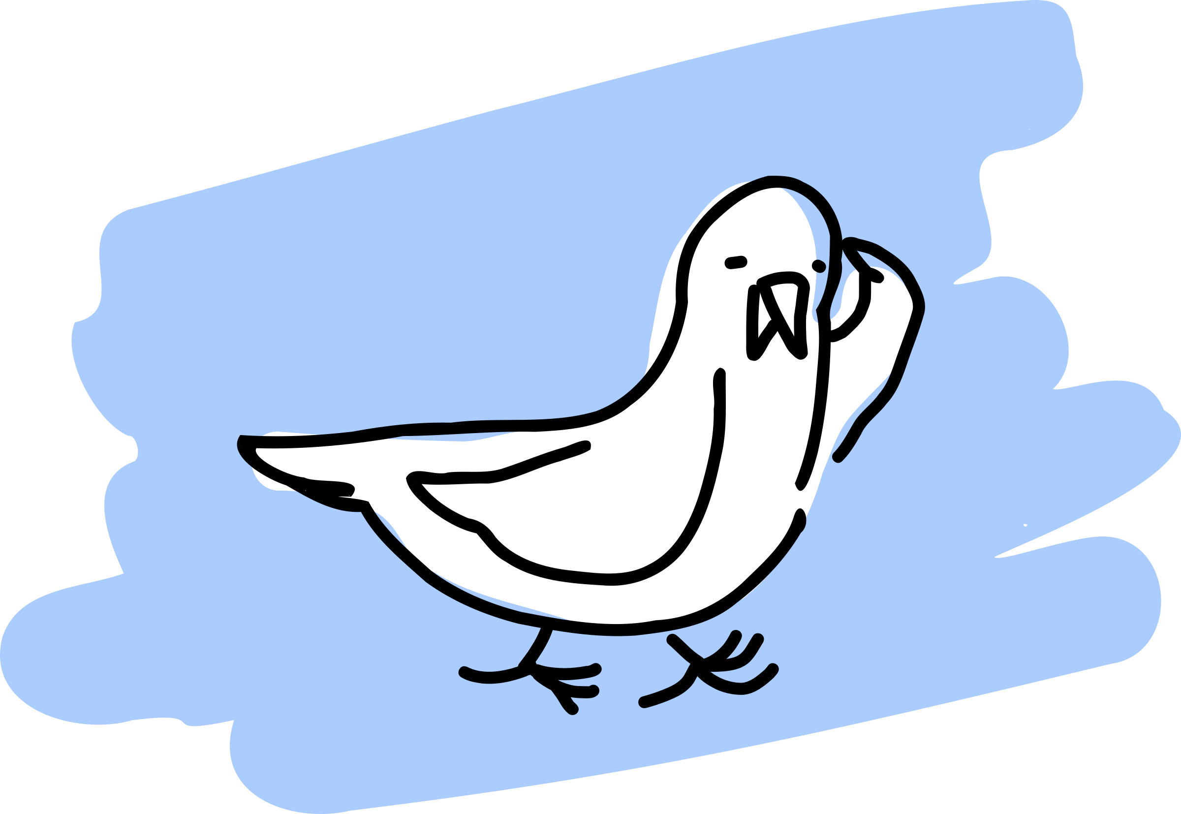 Clipart Seagull - Seagull Doodle (2400x1654), Png Download