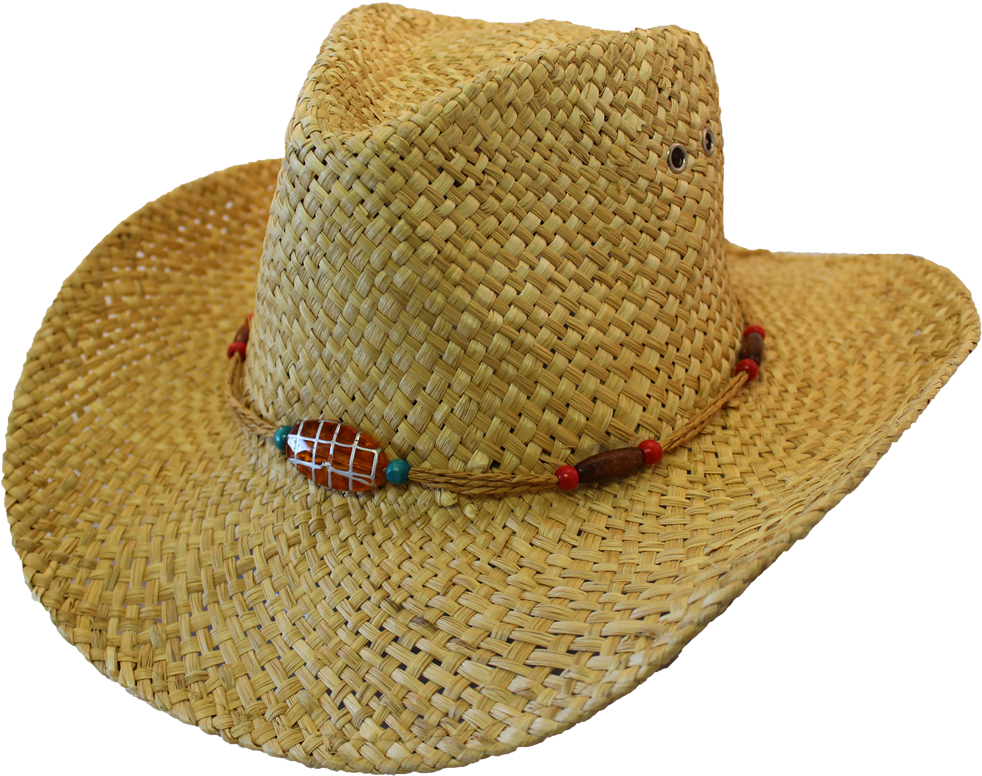 Casual Rush Straw Hat In Painted Bead - Cowboy Hat (997x812), Png Download