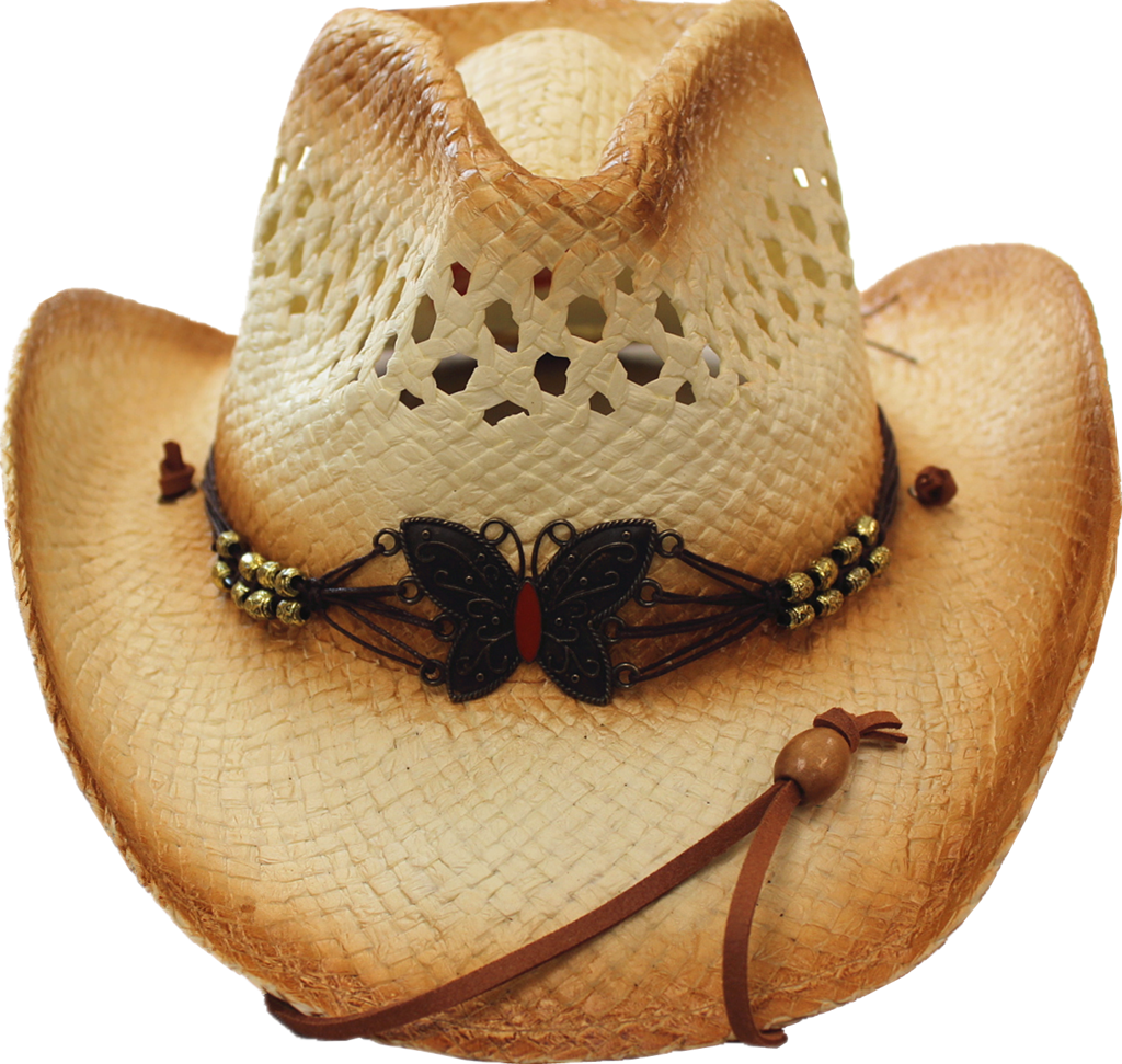 Straw Hat - Butterfly 3625/3625b - Cowboy Hat (1024x971), Png Download