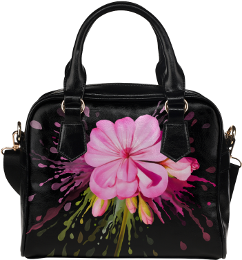 Pink Flower Color Splash, Watercolor Shoulder Handbag - Casecoco Mexican Sugar Skull Girl Women's Pu Leather (500x500), Png Download