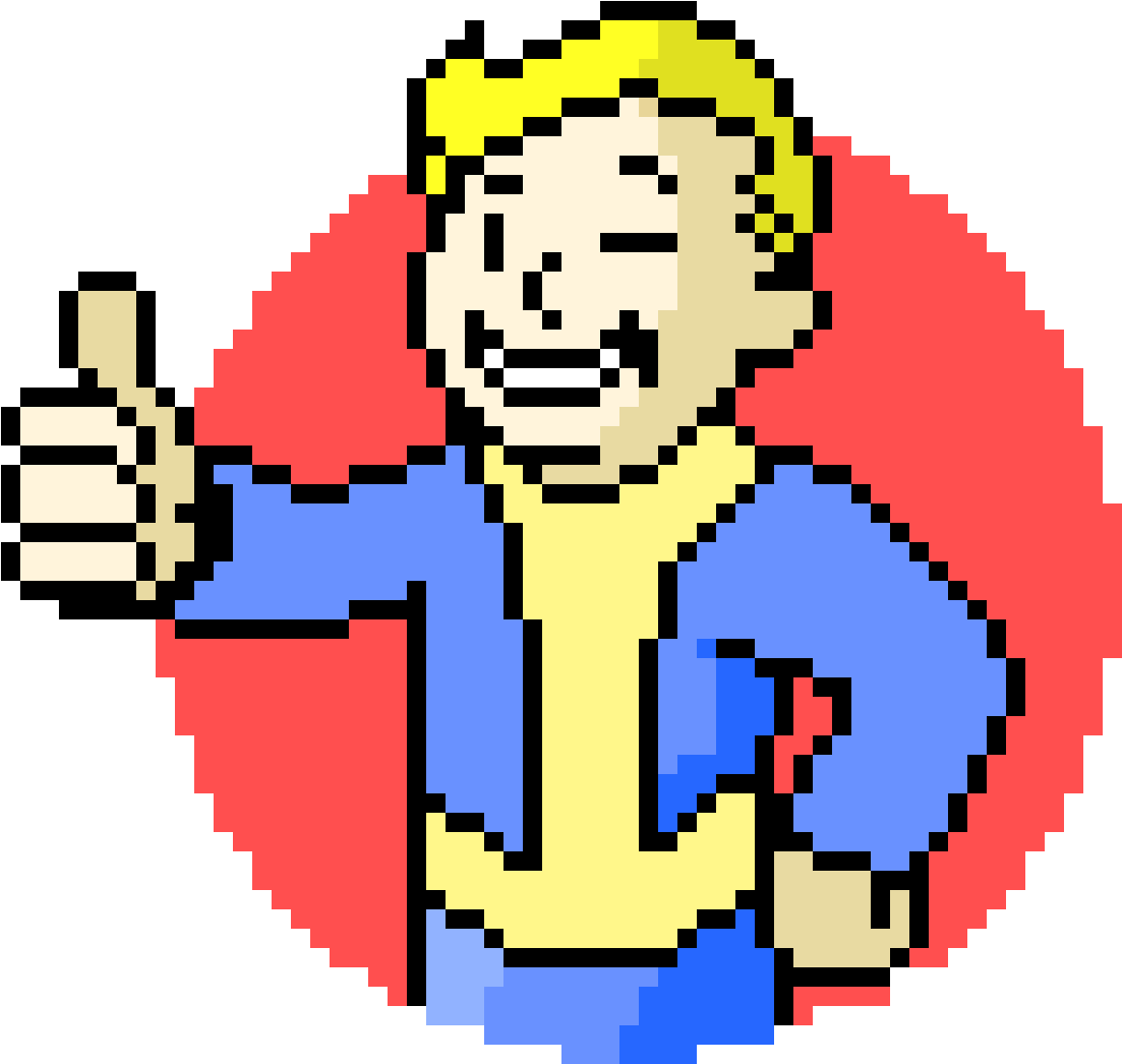 Fallout Boi - Pixel Art (1780x1400), Png Download